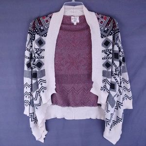 Hippie Rose Knit Drape Cardigan Sweater